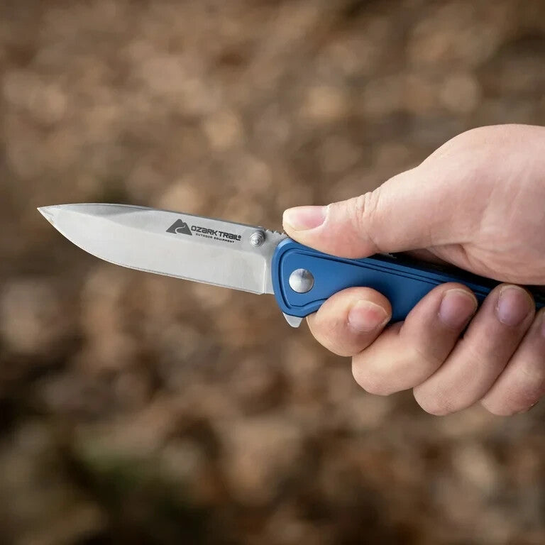 Ozark Trail 7-inch Full Length Folding Pocket Knife 3-inch Stainless Steel Blade