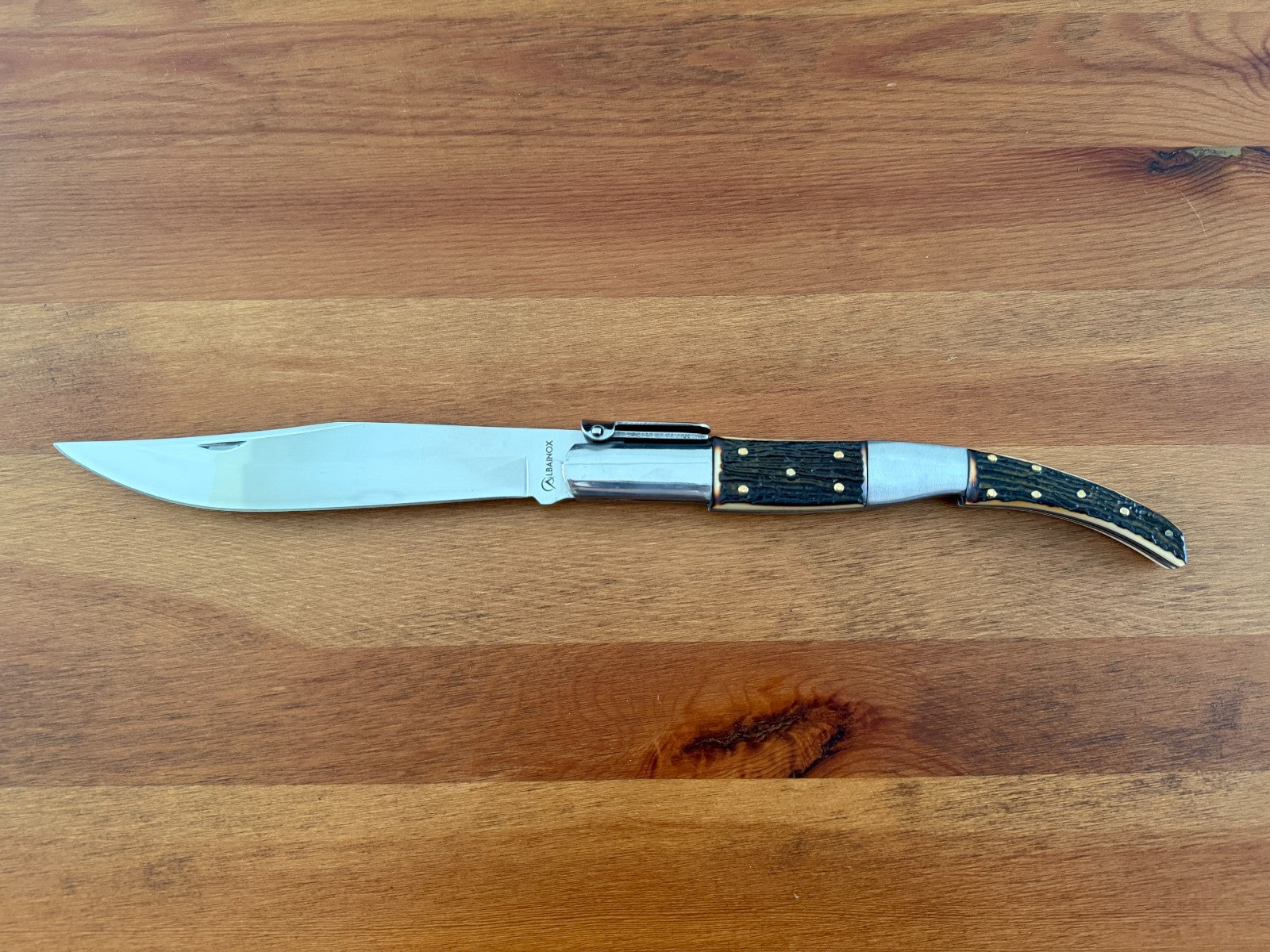 6.5" Long Blade Arabian Style Ratchet Navaja Folding Knife Deer Antler Imitation