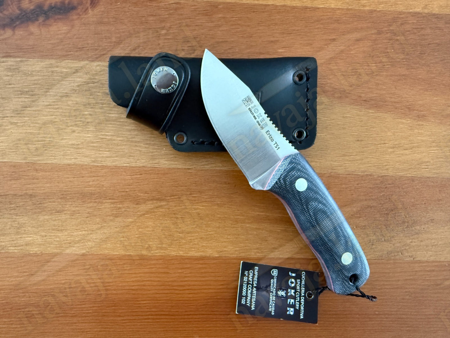 Joker Erizo TS1 Survival Knife – 2.95” Böhler N695 Blade | Black Micarta Handle