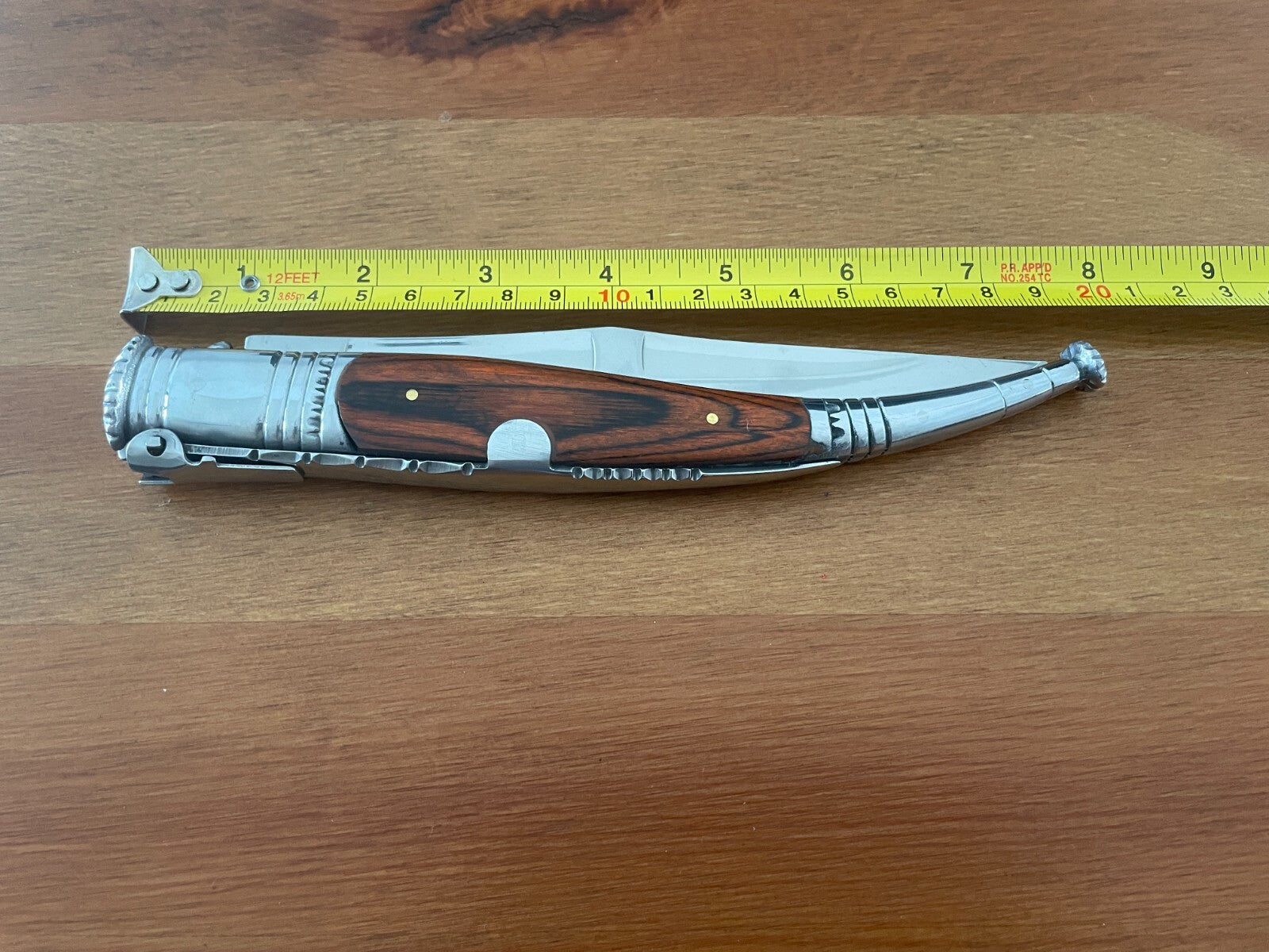 6” Spanish Navaja Serrana Folding Pocket Knife Red Stamina Wood Handle