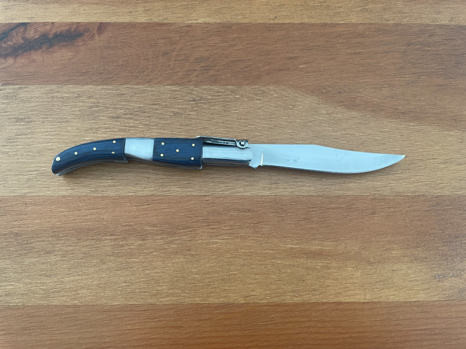 3.14" Arabian Folding Pocket Knife Blue Wood Scales Navaja Handcrafted in Spain