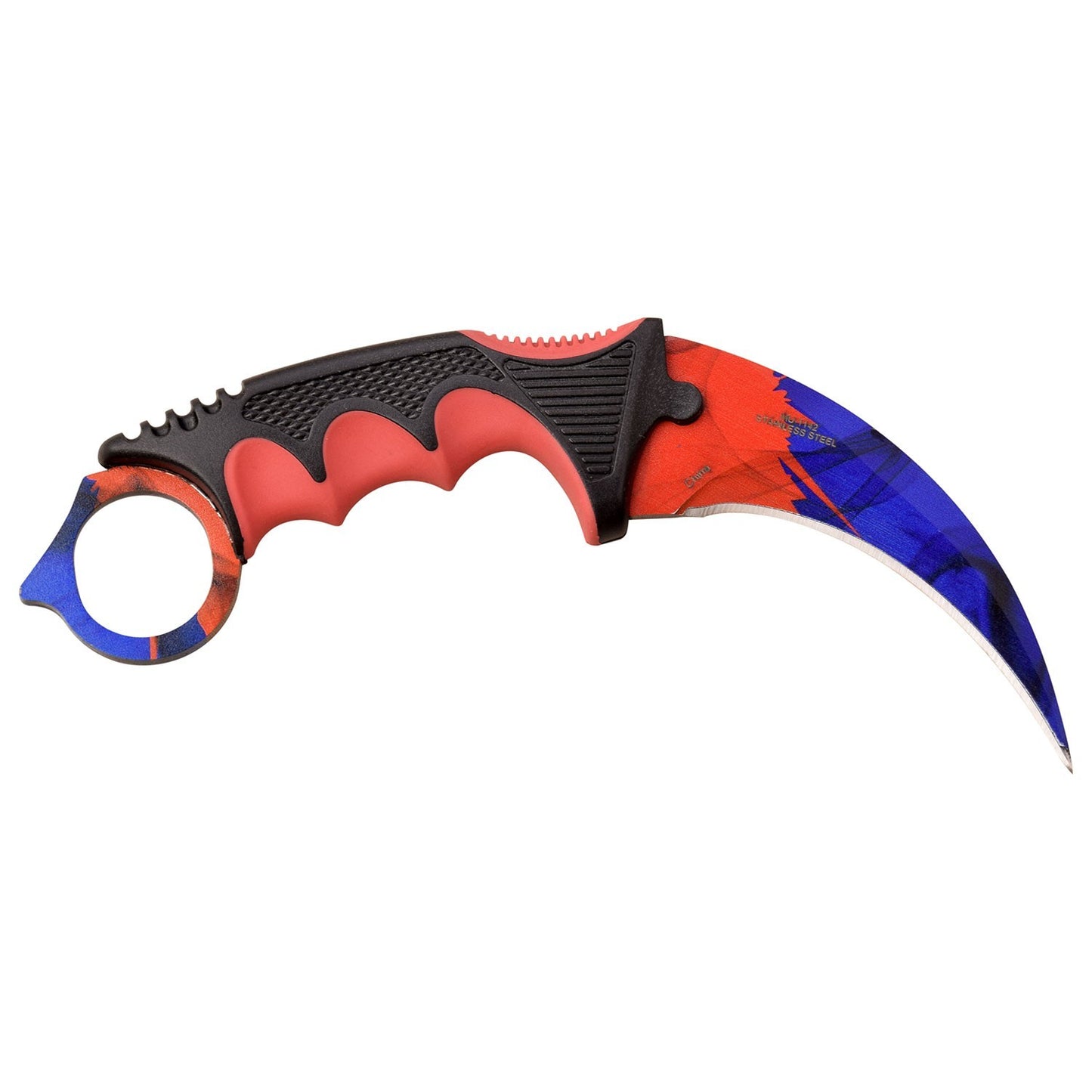 3.5" 3CR13 STEEL TWO TONE BLADE FIXED BLADE KNIFE 4" INJECTION MOLDED HANDLE