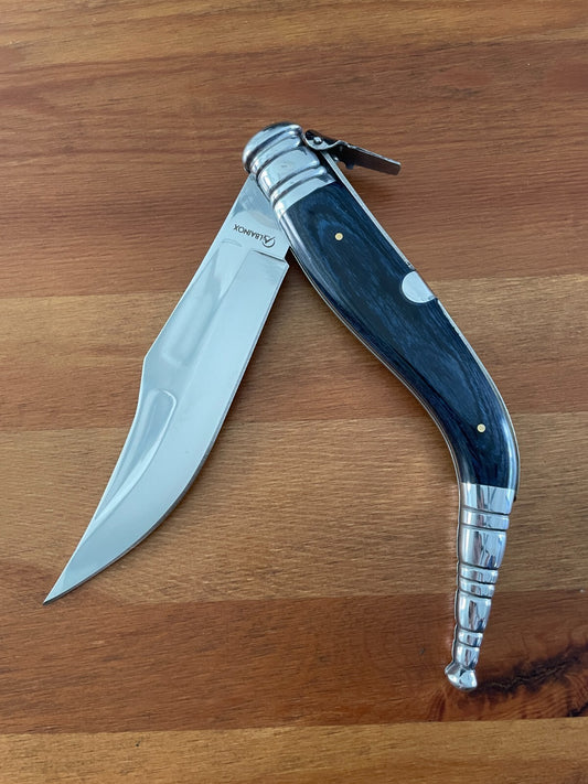 6.5" Spanish Navaja Sevillana Pocket Knife Blue Stamina Scales with Ratchet