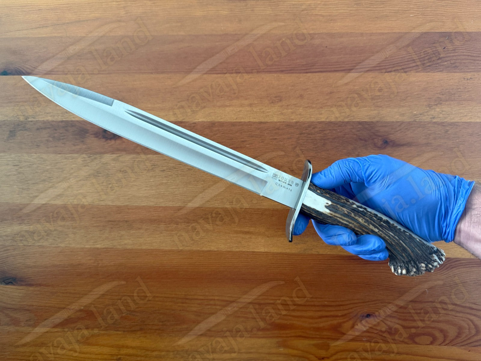 Joker Chamois Hunting Knife 10” MOVA Blade | Deer Antler Handle | Made in Spain