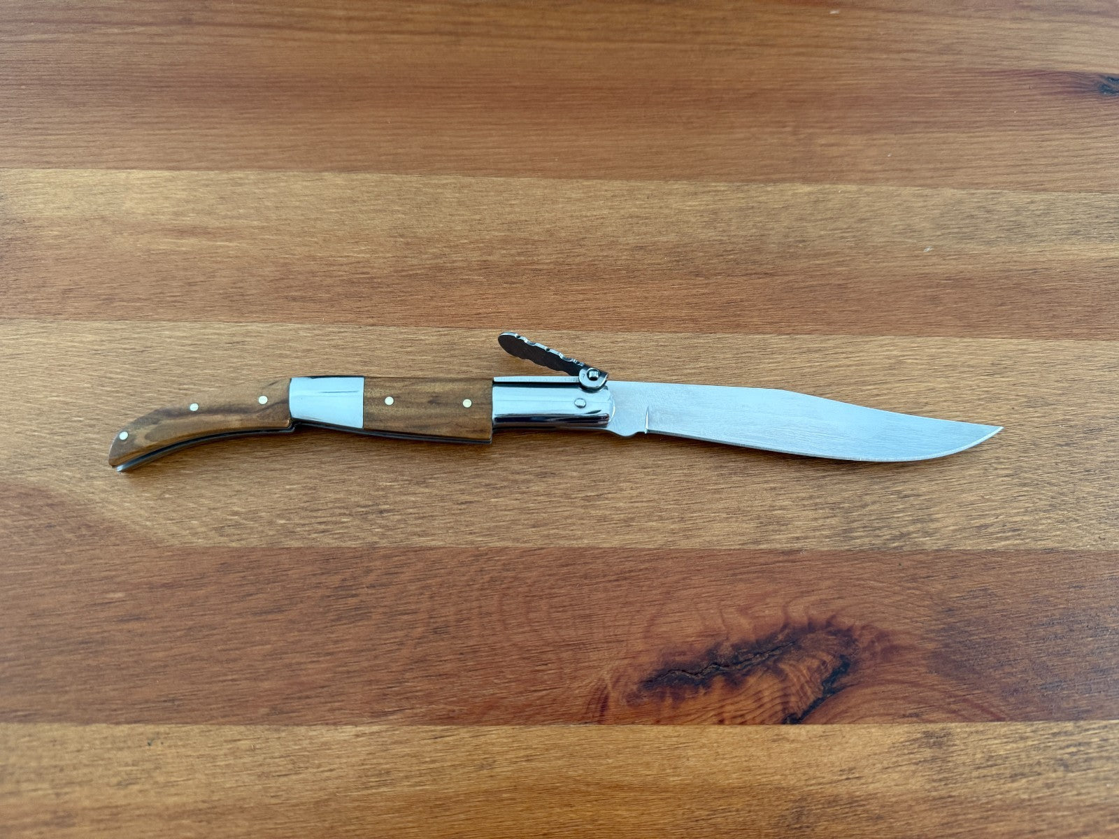4.3" Arabian Style Navaja Ratchet Pocket Knife Olive Wood Scales & Steel Handle