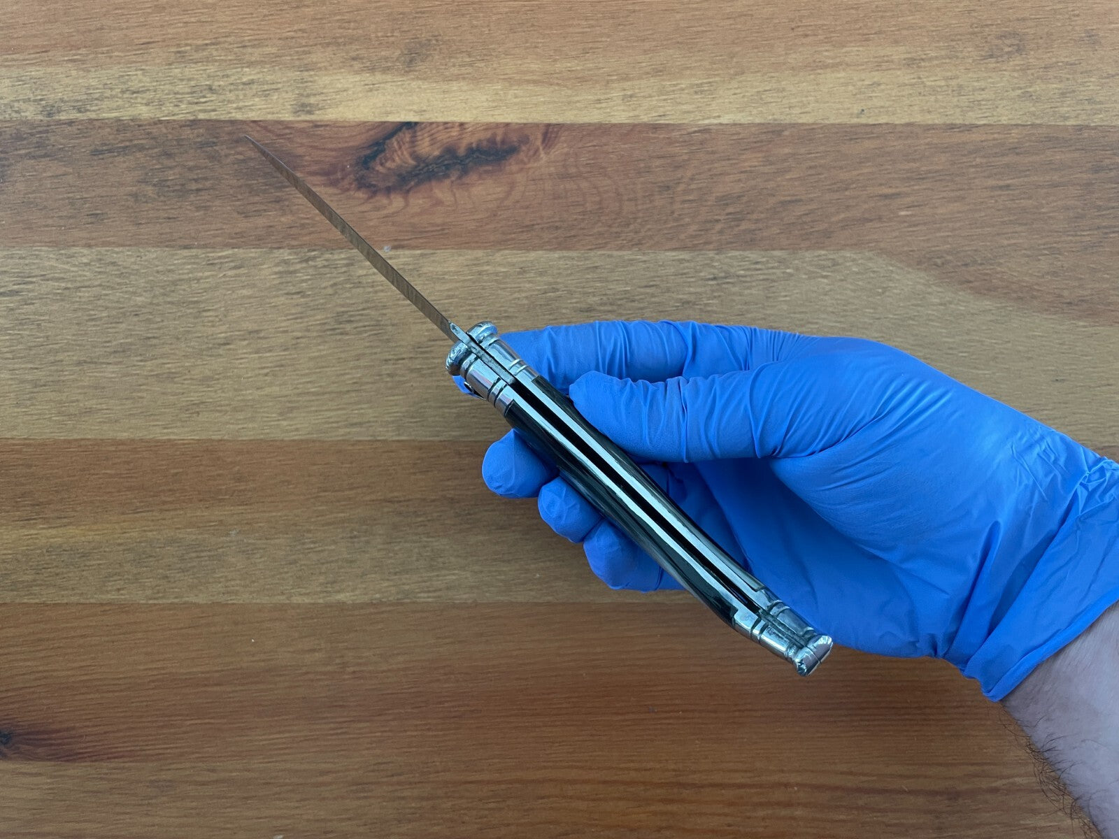 3.6" Classic Luxury Spanish Navaja with Decorated Blade and Bullhorn Scales