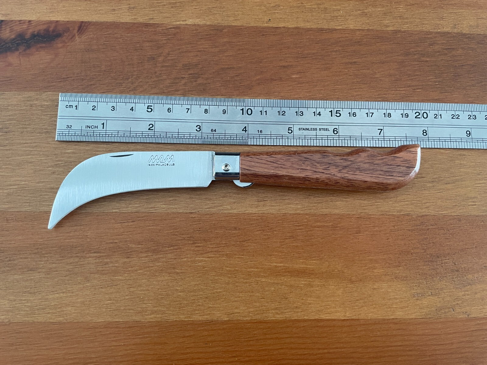 3.54" Portuguese Navaja MAM Harvesting and Mushroom Bubinga Wood Handle
