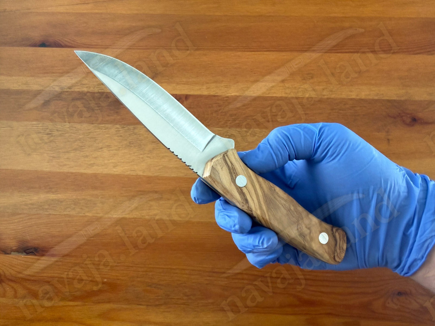 Joker Arrui 10 Outdoor Knife – 3.9” Blade | Olive Wood Handle | Leather Sheath