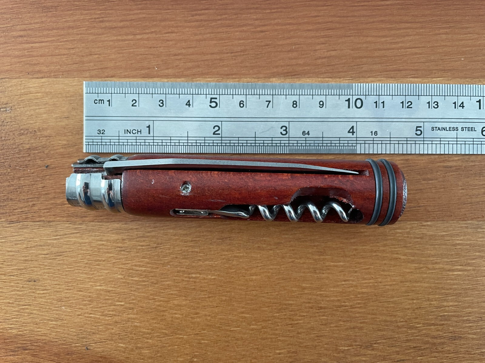 3.14" Andre Verdier Navaja Coyote Mahogany Handle Corkscrew From France