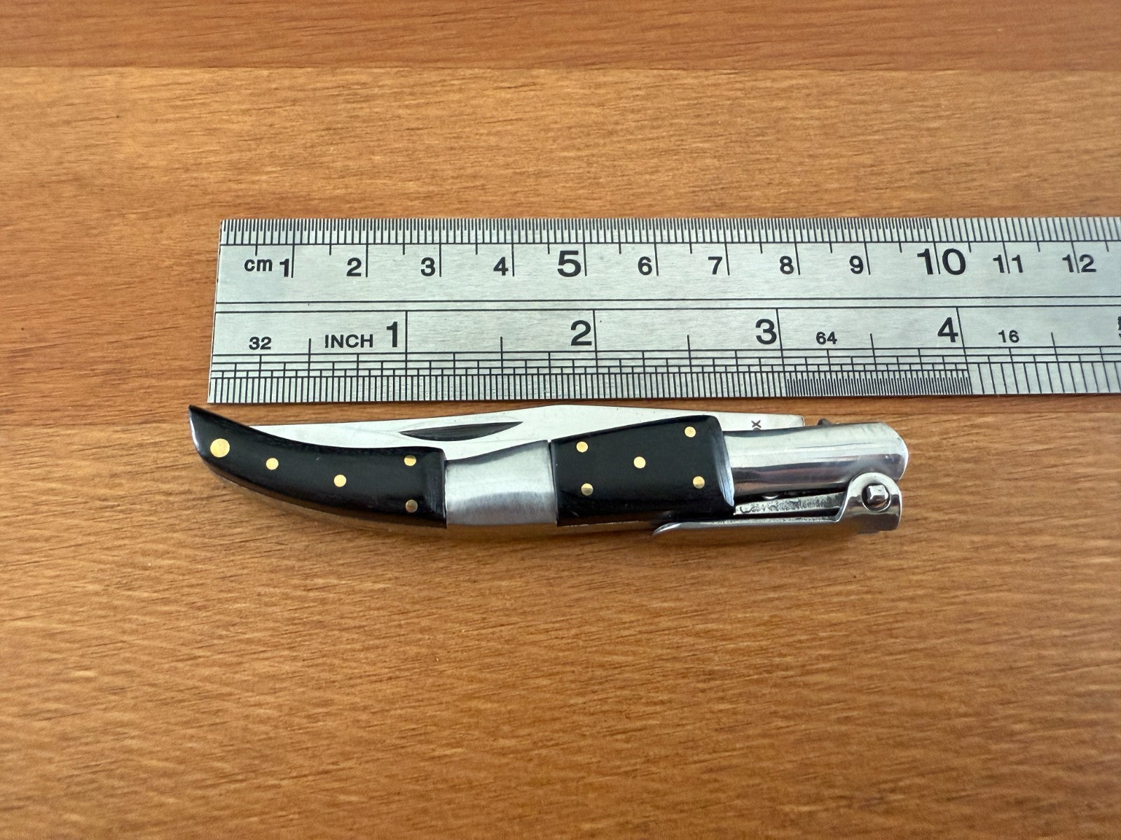 2.75” Arabian Style Navaja Folding Pocket Knife Black Stamina Wood Steel Handle