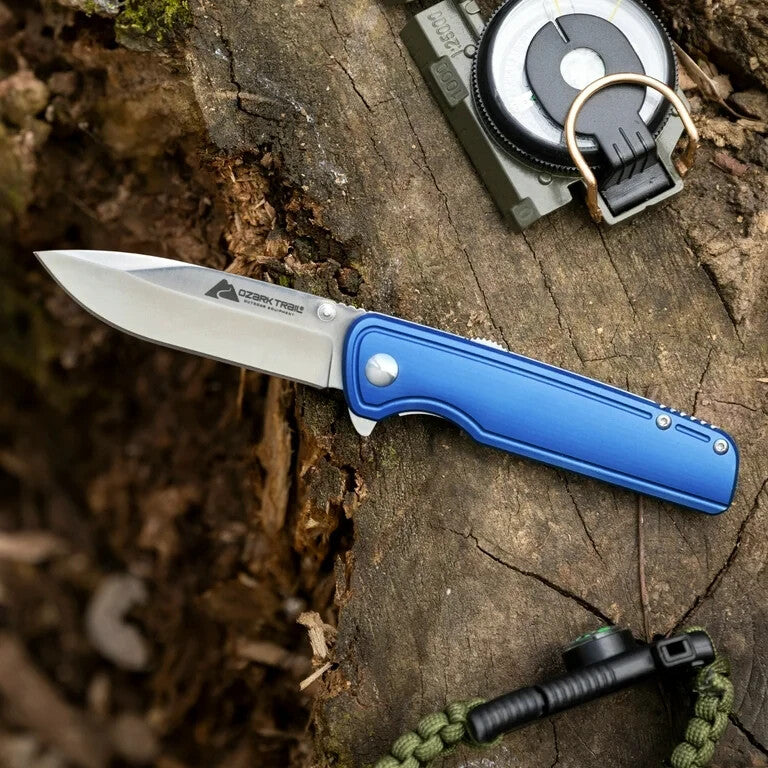 Ozark Trail 7-inch Full Length Folding Pocket Knife 3-inch Stainless Steel Blade