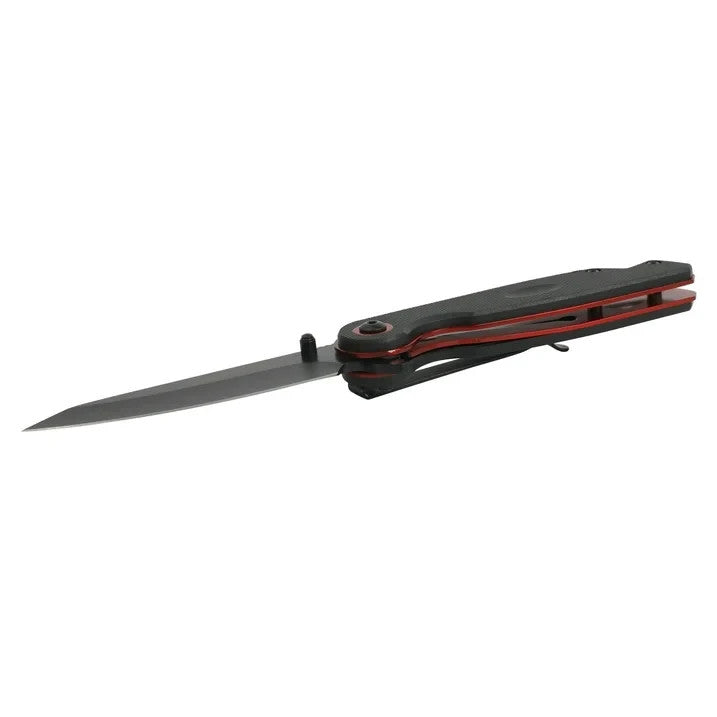 3" Blade Ozark Fathom Folding Knife 7" Open Black Polypropylene Handle