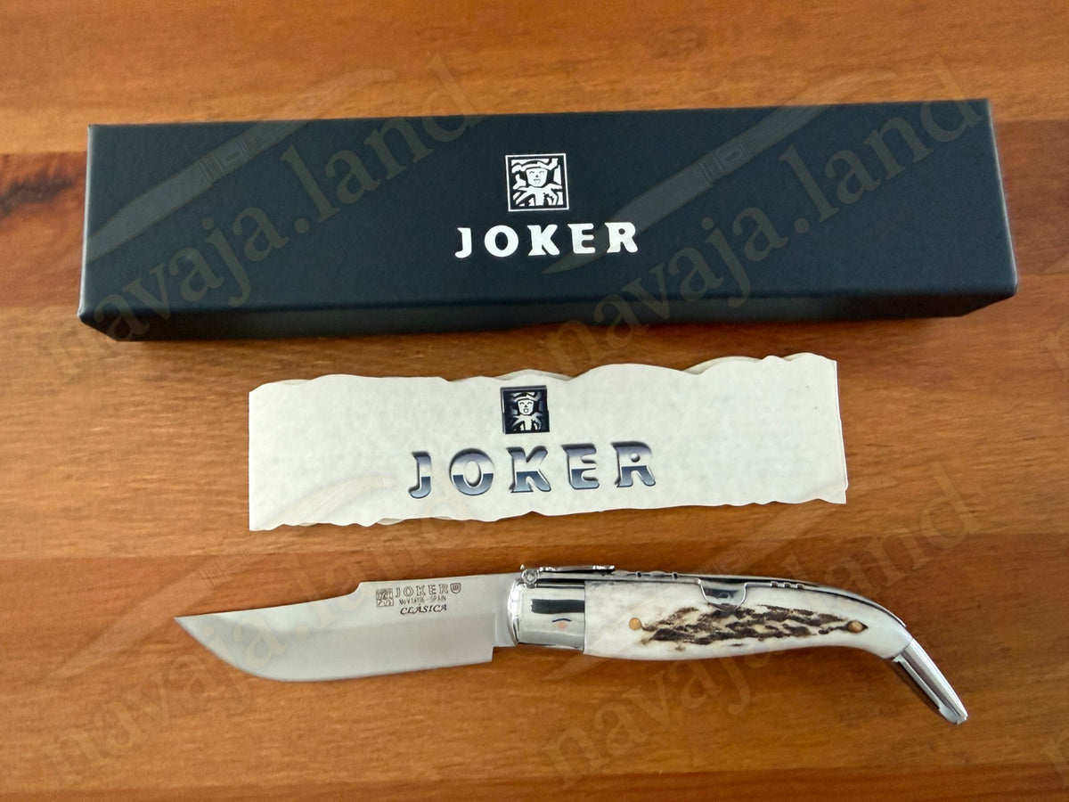 3.2” Joker Clasica Folding Knife Stag Horn Handle MOVA 1.4116 Stainless Steel