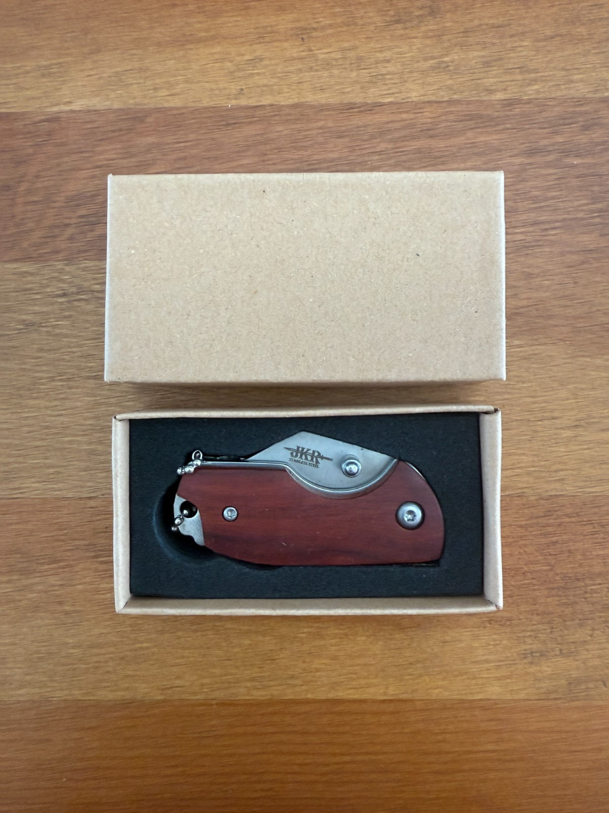 1.8" Blade Navaja Small Pocket Knife Stainless Wood Scales Liner Lock Keychain