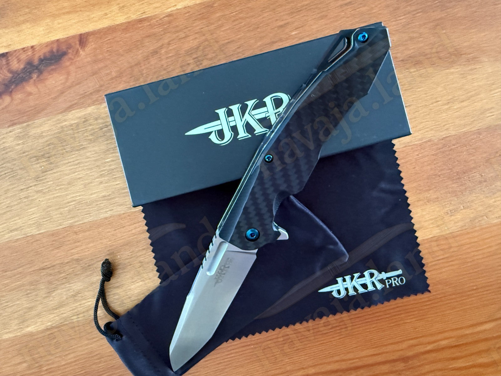 Folding Knife Carbon Fiber & G10 Handle - D2 Steel - 3.5" Blade Presentation Box