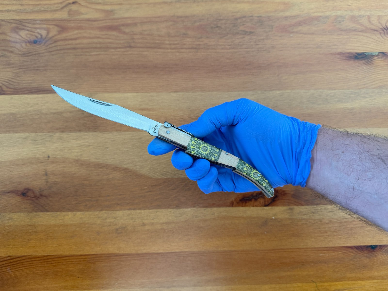 4.3" Arabian Style Spanish Navaja with Ratchet Pocket Knife Maple Wood Handle