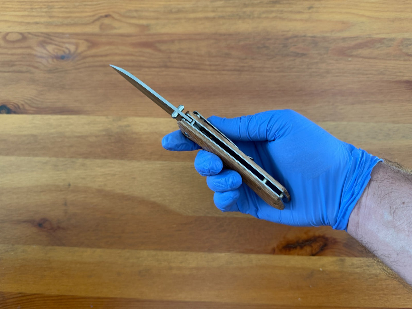 Folding Knife 8.5 cm 3.3 in Blade Zebrawood Handle Liner Lock Pocket Clip