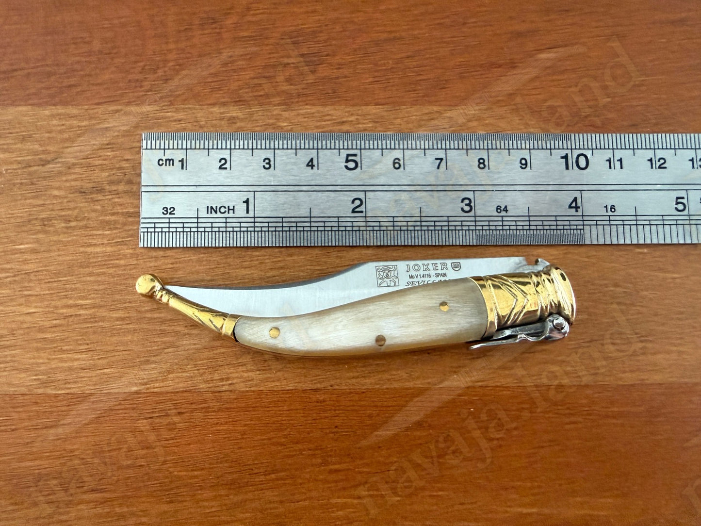 3” Navaja Joker Sevillana Knife Bull Horn Handle High Quality Handmade in Spain