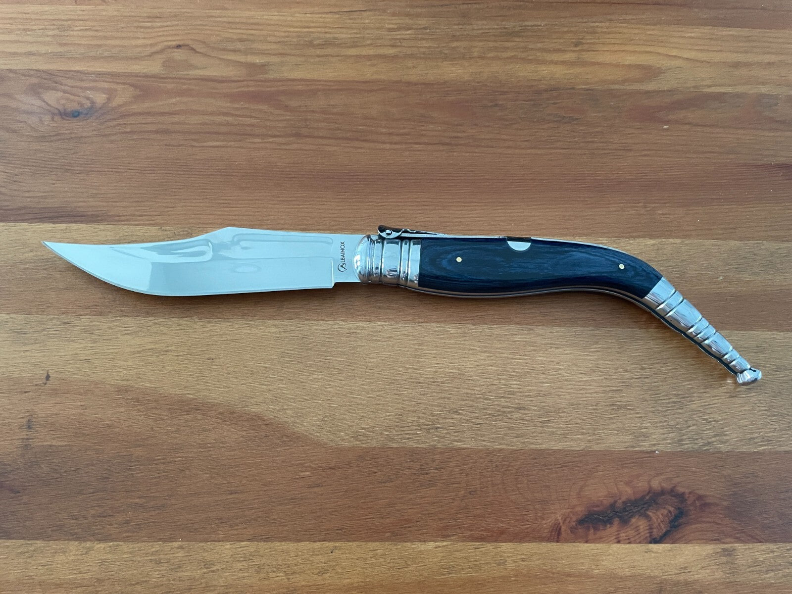 6.5" Spanish Navaja Sevillana Pocket Knife Blue Stamina Scales with Ratchet