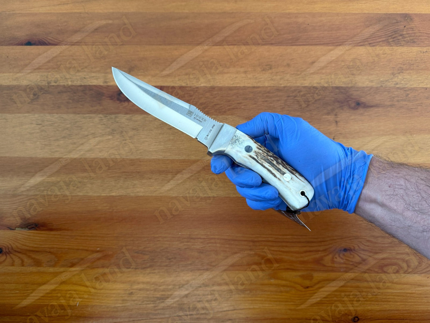 Joker Gamo Hunting Knife 5.12" Blade Stag Horn Handle w/Sheath Handmade Spain