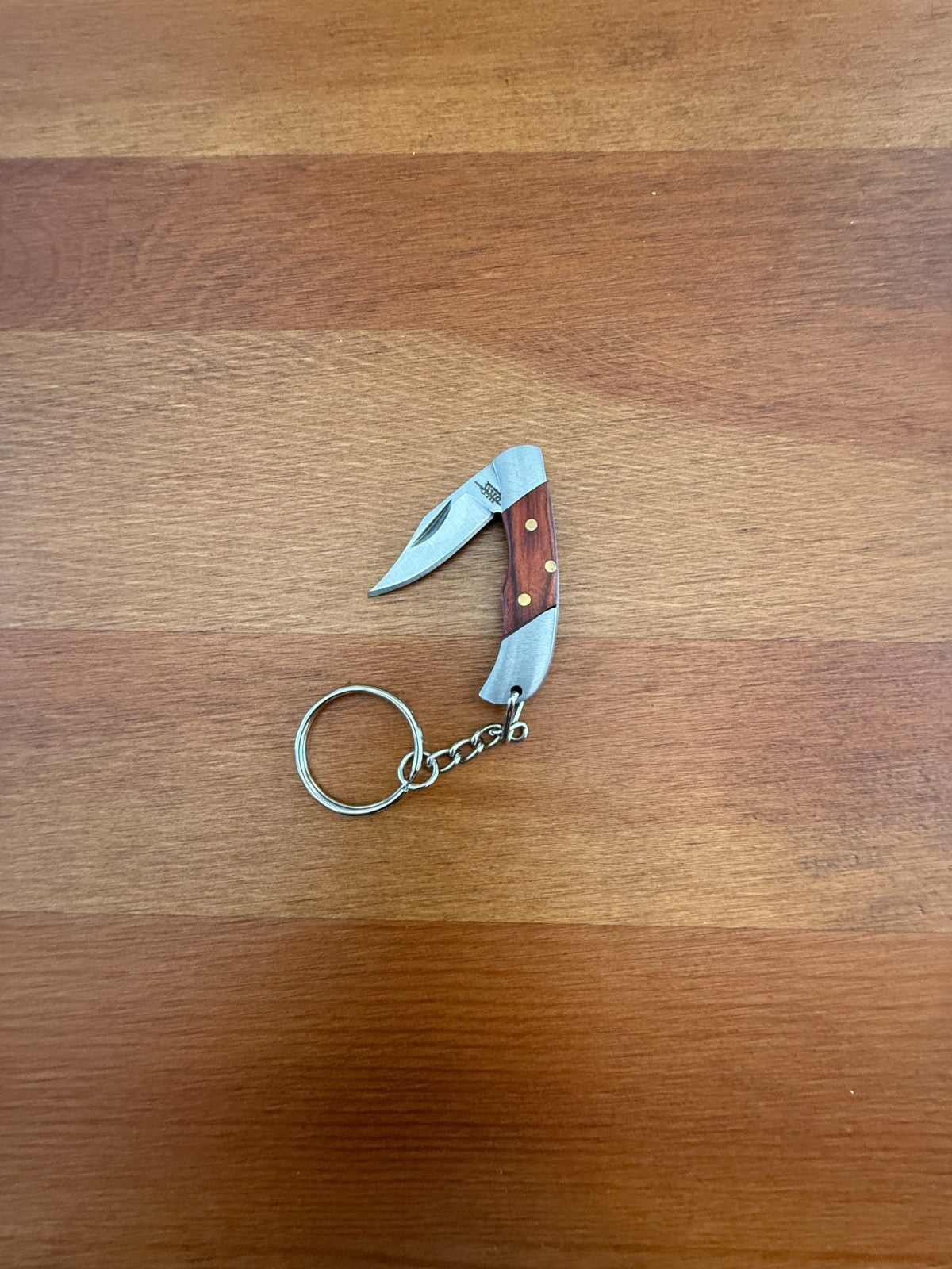 Keychain Mini Navaja 1.3" Stainless Steel Blade Slipjoint Wood Scales From Spain