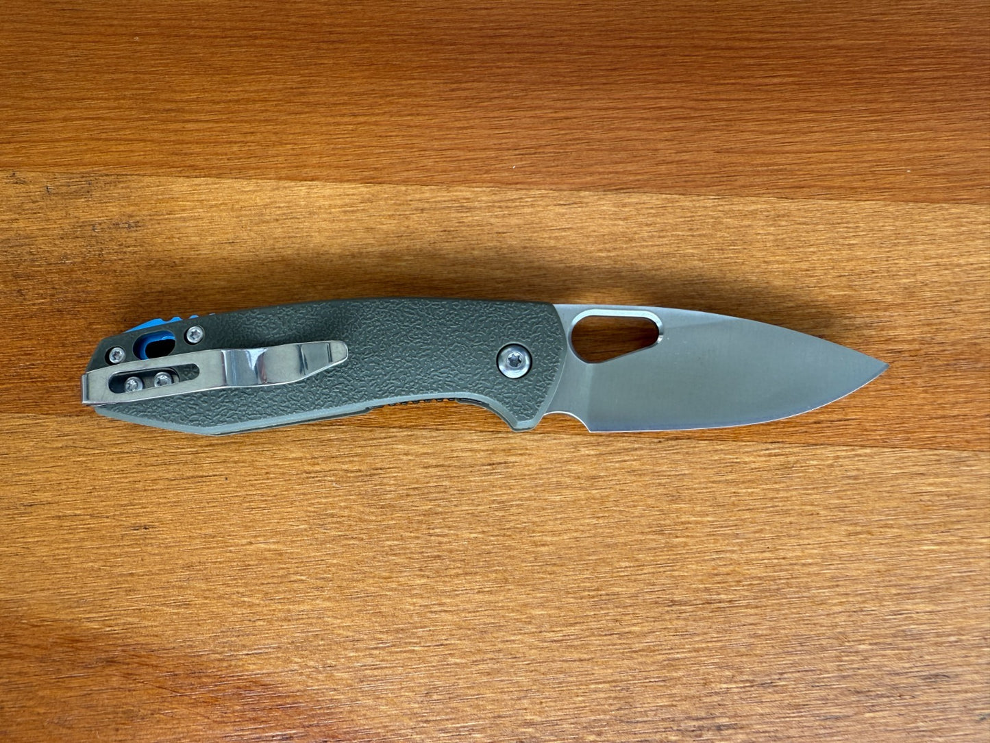 2.5" Stainless Steel Pocket Knife Fiberglass Handle Pocket Clip Green Spain