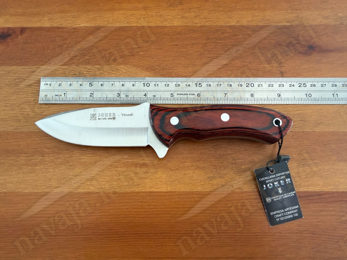 Joker Venado – Survival & Hunting Knife (Red Wood Handle) Made in Spain