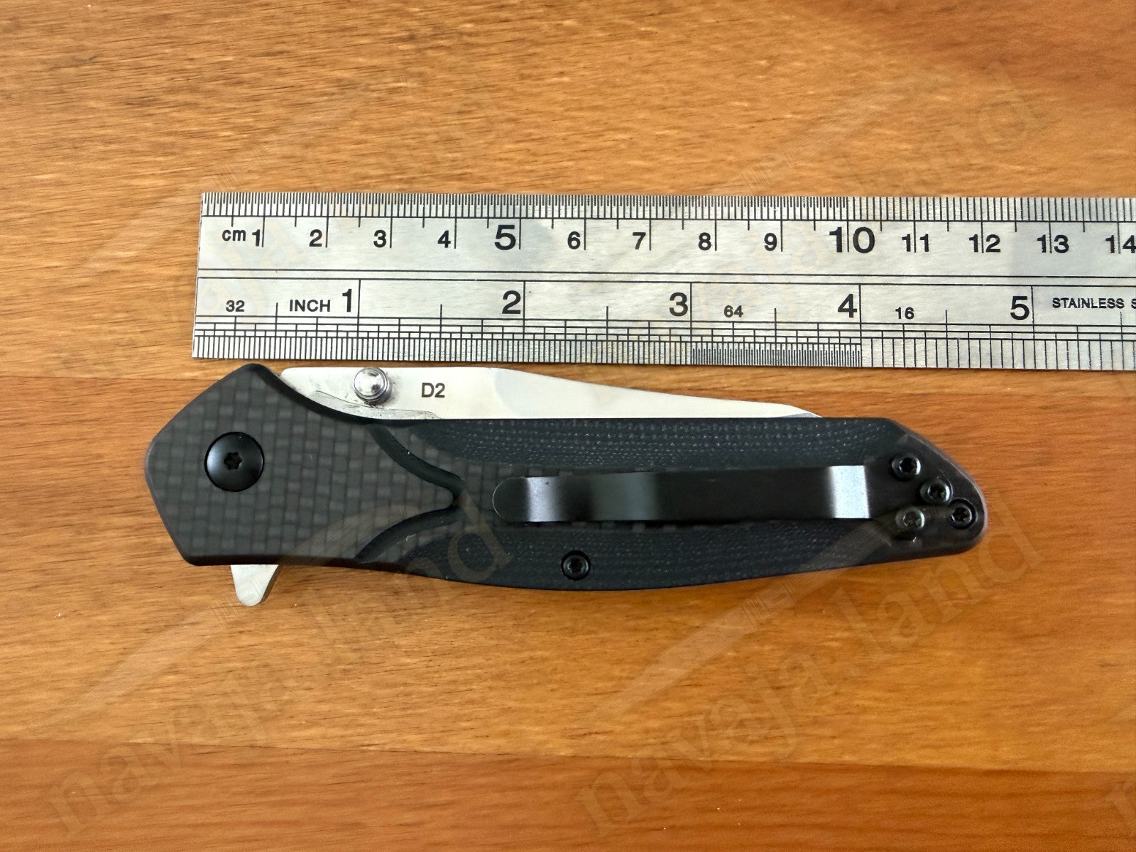 Folding Knife Carbon Fiber & G10 Handle - D2 Steel - 3.3" Reverse Tanto Blade