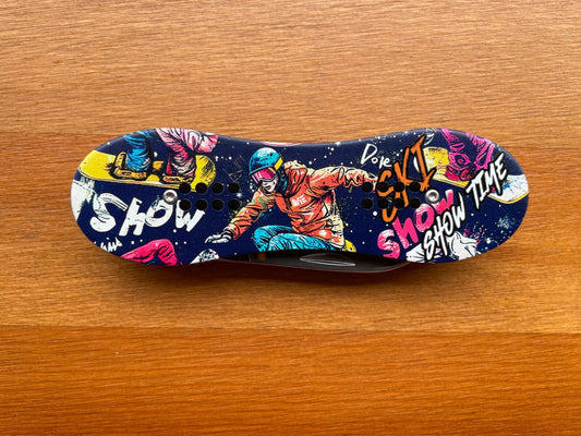 3.14 in. Navaja Snowboard Board Pocket Knife Bottle Opener Liner Lock From Spain