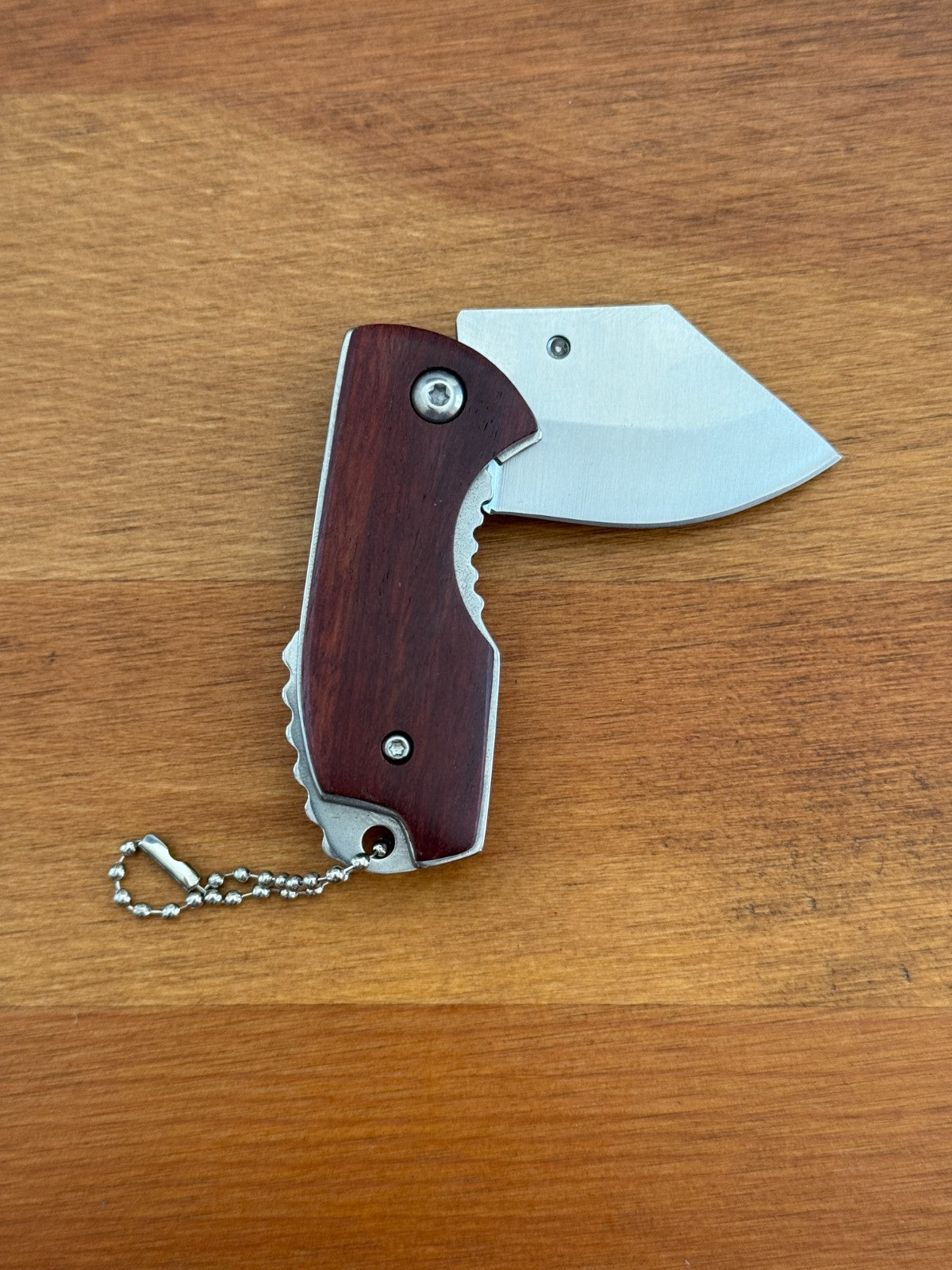 1.8" Blade Navaja Small Pocket Knife Stainless Wood Scales Liner Lock Keychain