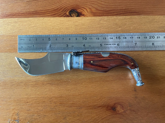 3” Steel Blade Spanish Navaja Lengua Vaca Pocket Knife Wood Handle From Spain
