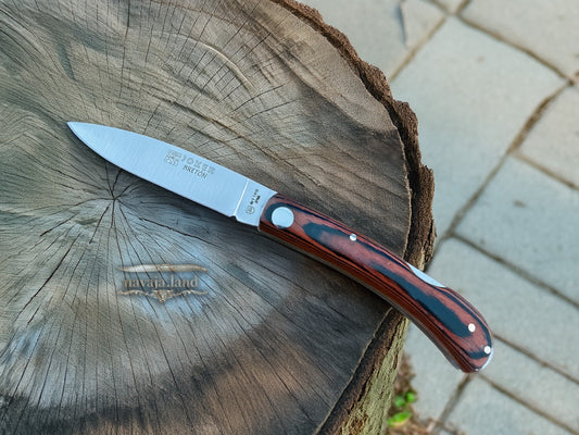 3.15” Joker Bretón Camping Folding Knife (Red Wood Handle) Handmade in Spain