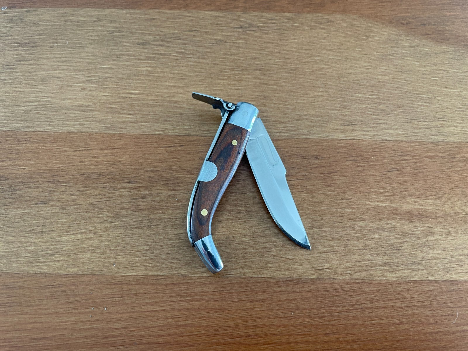 2” Spanish Navaja Teja Albacete Pocket Knife Red Stamina Wood Scales ...