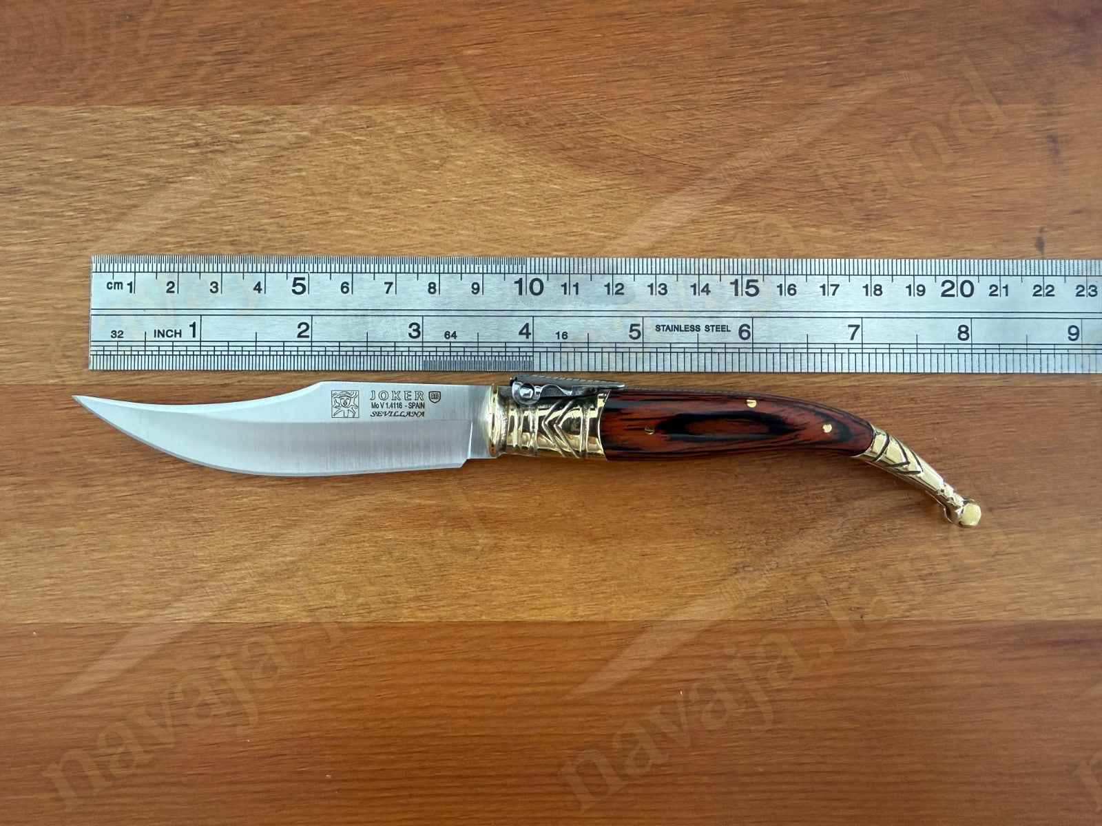 3.5” Navaja Joker Sevillana Knife Red Wood Handle High Quality Handmade in Spain