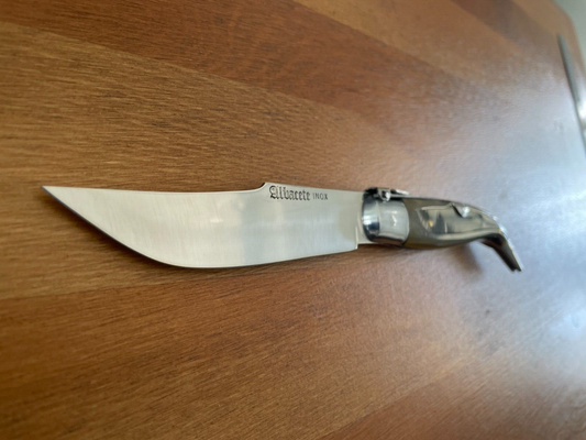 4.5” Spanish Navaja Teja Albacete Inox Pocket Knife Genuine Bull Horn Scales