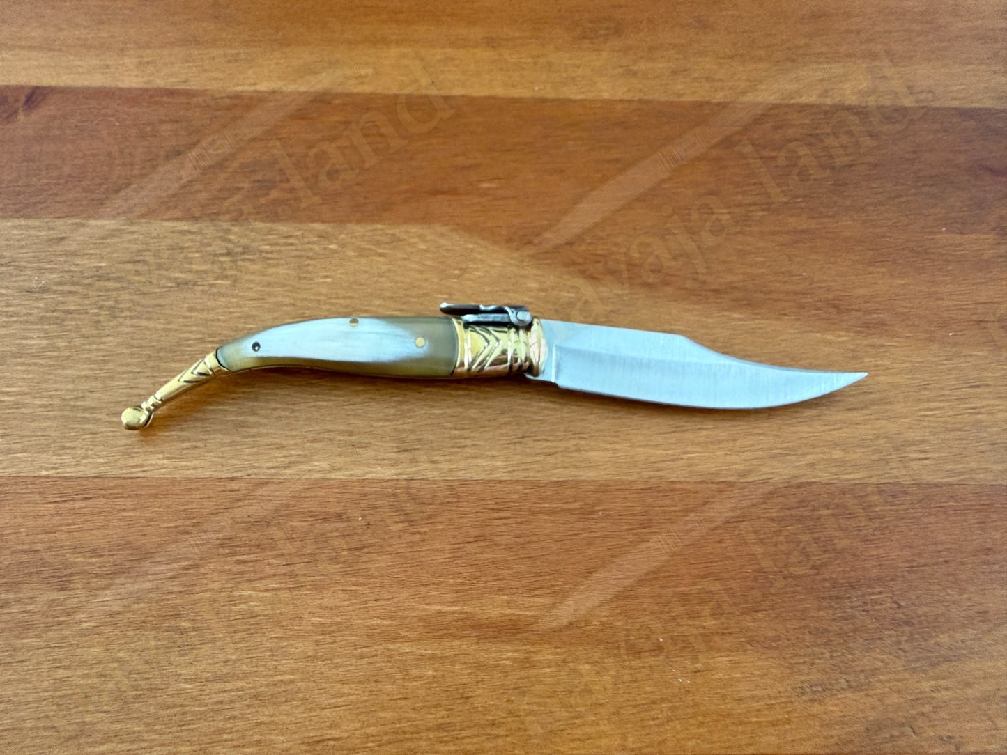 3” Navaja Joker Sevillana Knife Bull Horn Handle High Quality Handmade in Spain
