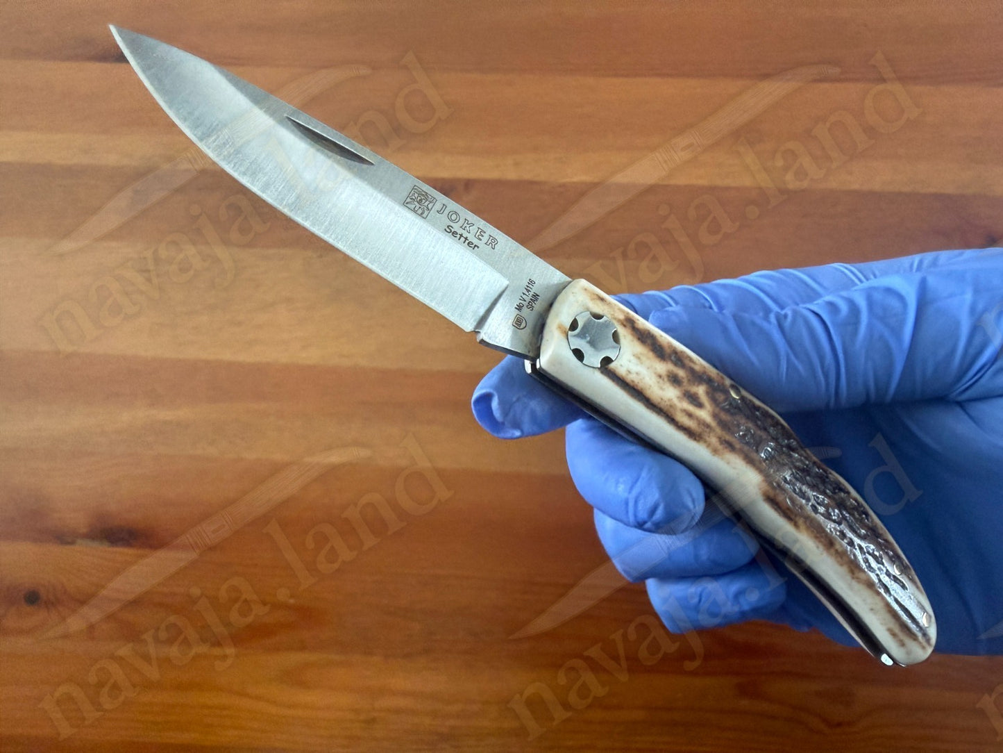 3.15” Joker Setter Bushcraft Folding Knife (Stag Horn Handle) Handmade Spain