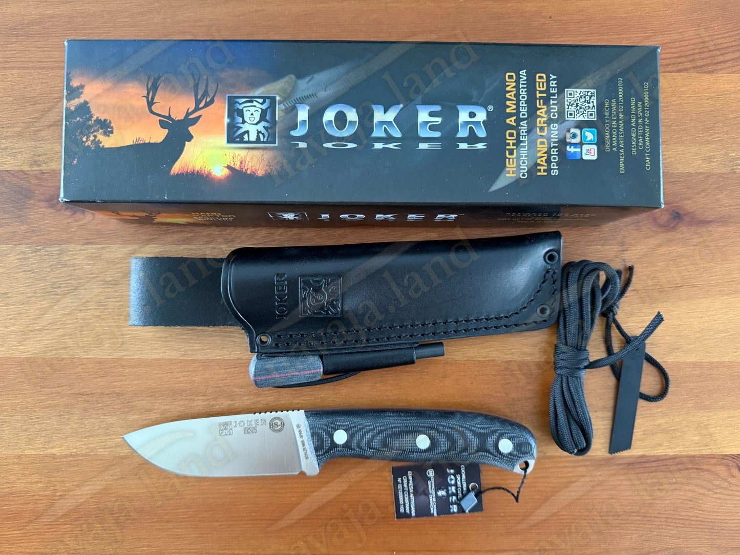 Joker Ursus Survival Knife Böhler N695 Dark Micarta + Firesteel + Paracord
