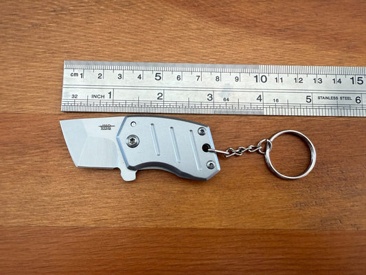 Keychain Mini Folding Knife 1.2" Stainless Steel Tanto Blade Liner Lock