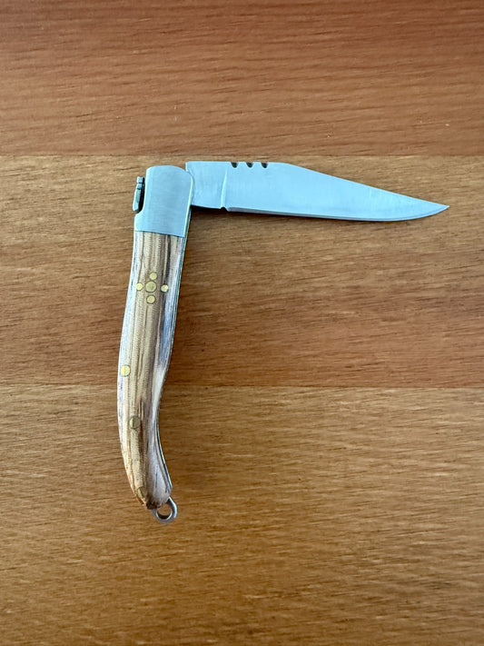 2.4” Stainless Steel Blade Navaja Laguiole Inox Pocket Knife Olive Wood Scales