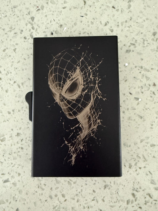 Spiderman Design Pop Up Airtag Wallet Leather Credit Card Holder Aluminum