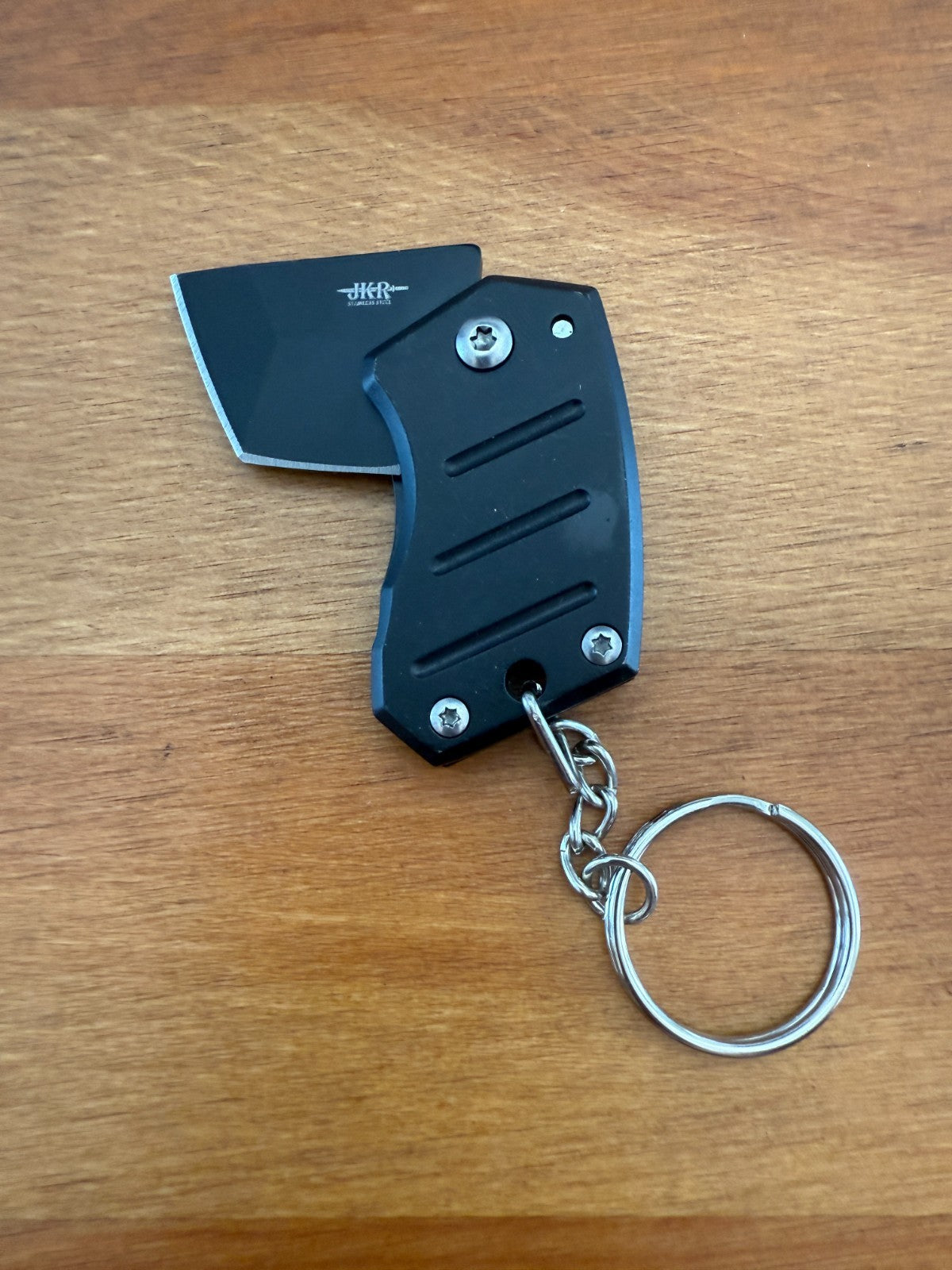 Keychain Mini Folding Knife 1.2" Stainless Steel Black Tanto Blade Liner Lock