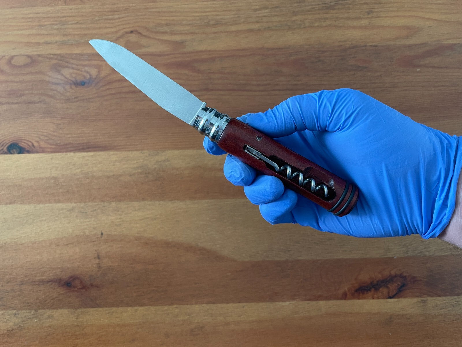3.14" Andre Verdier Navaja Coyote Mahogany Handle Corkscrew From France