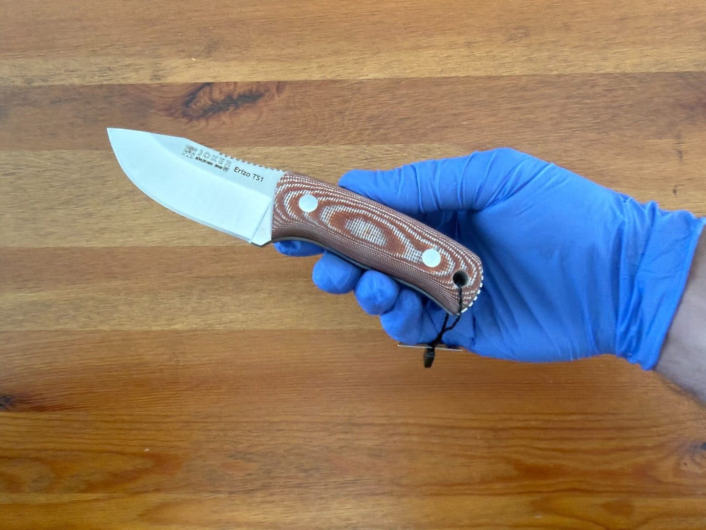 Joker Erizo TS1 3" Bohler N695 Steel Blade Fixed Knife Brown Canvas Micarta