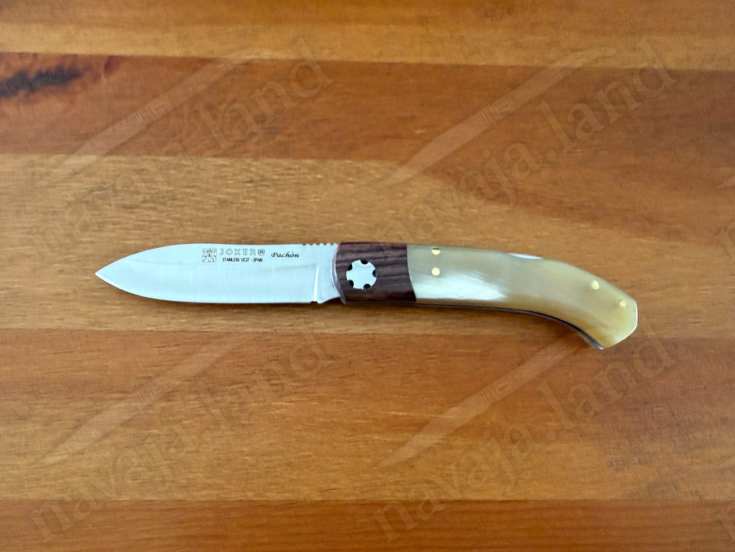 Joker Pachón Folding Knife – Bull Horn & Wood Handle - 3.1" Sandvik 12C27 Blade