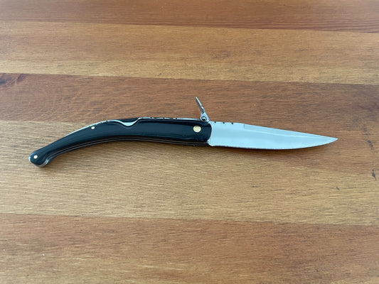 3.34 in. Spanish Navaja Pocket Knife Black Stamina Wood Handle From Spain