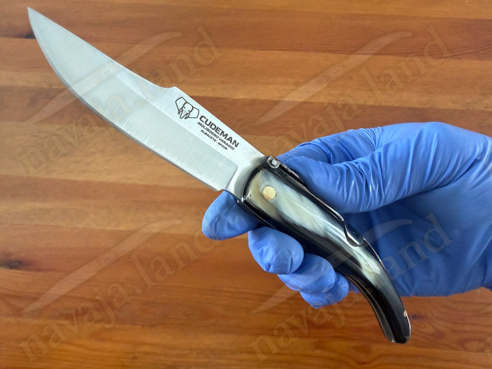 Cudeman Albaceteña 380-A Folding Knife – Bull Horn Handle | Molybdenum Vanadium