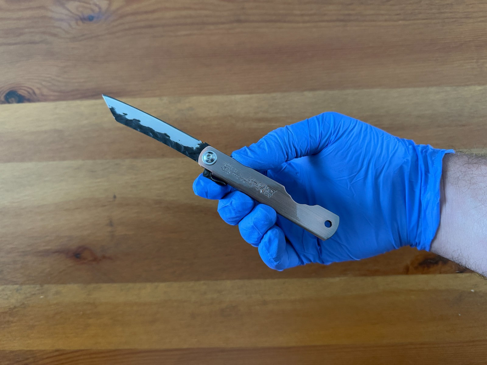 3" Navaja Higonokami Knife Stainless Steel Handle with Satin Bronze Finish