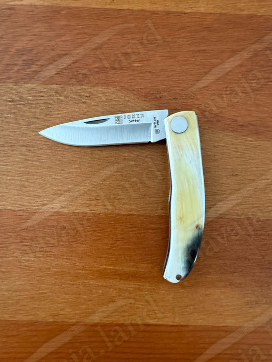 2.56” Joker Setter Bushcraft Folding Knife (Bull Horn Handle) Slipjoint - Spain