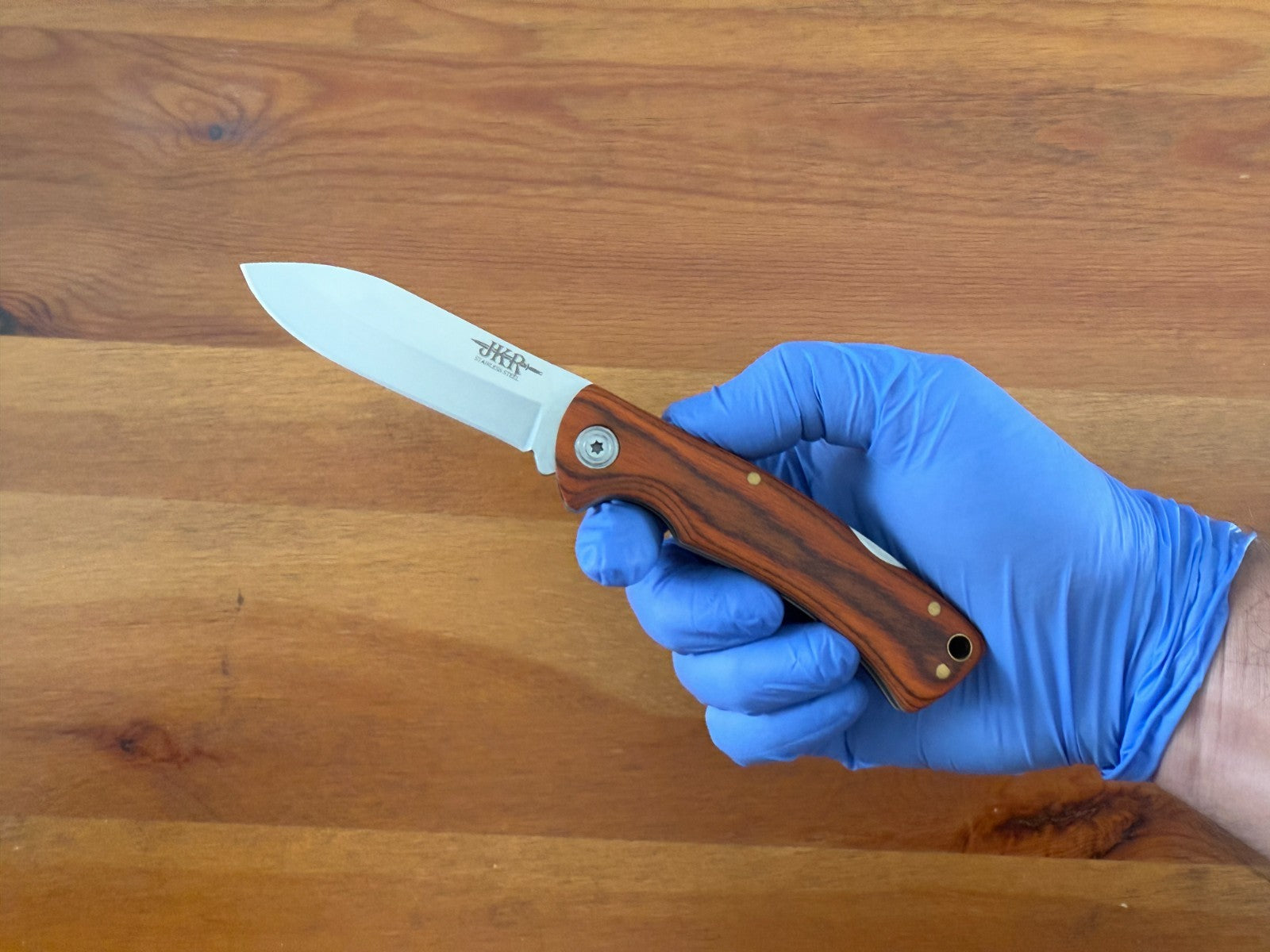 Folding Knife 7.8 cm (3 in) Stainless Steel Blade Lockback Pakkawood Handle